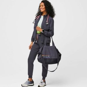 FIGS pride rainbow gray canvas medical tote